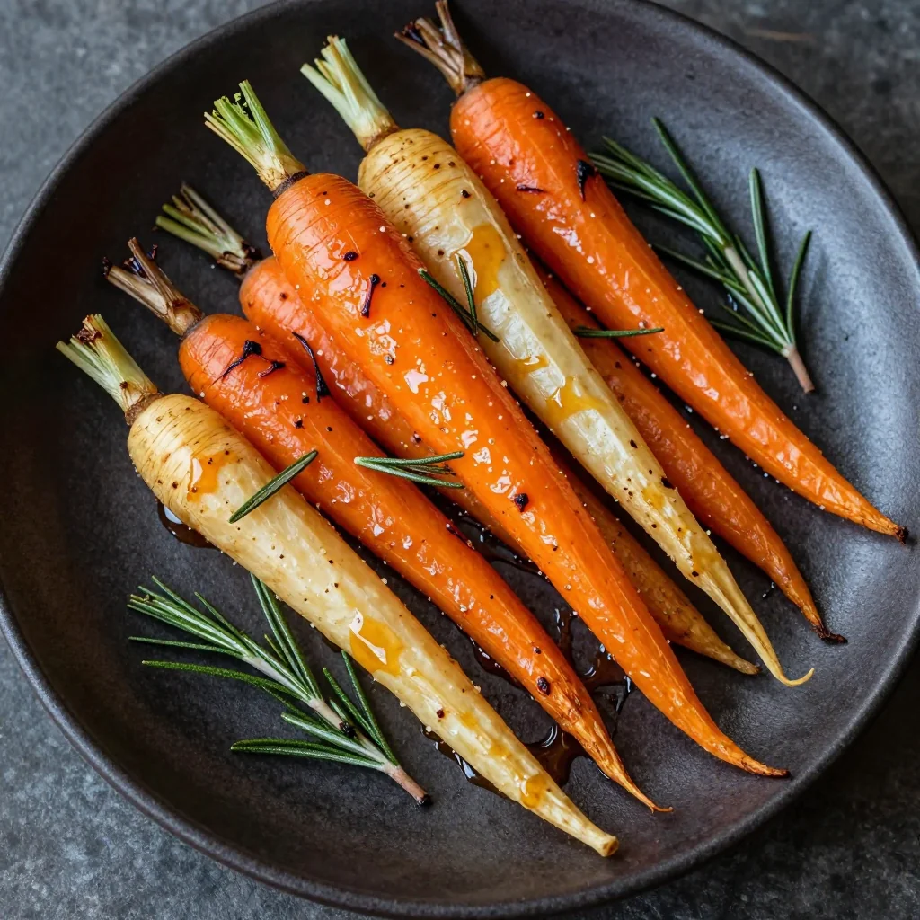 roasted carrots and parsnips with maple and rosemary for cold nights