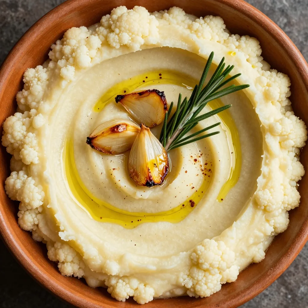 roasted garlic and herb mashed cauliflower for lowcarb holiday meals