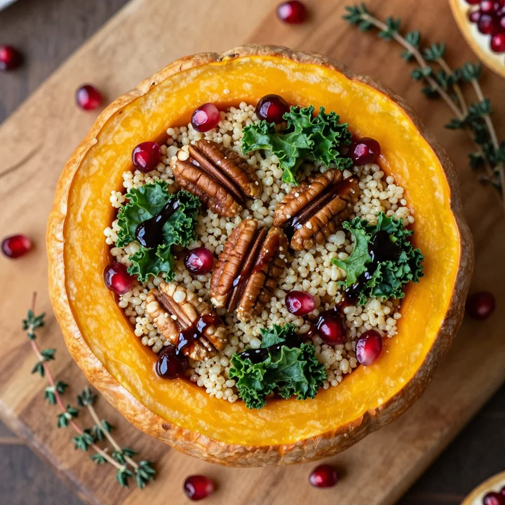 savory stuffed acorn squash with quinoa and cranberries for winter