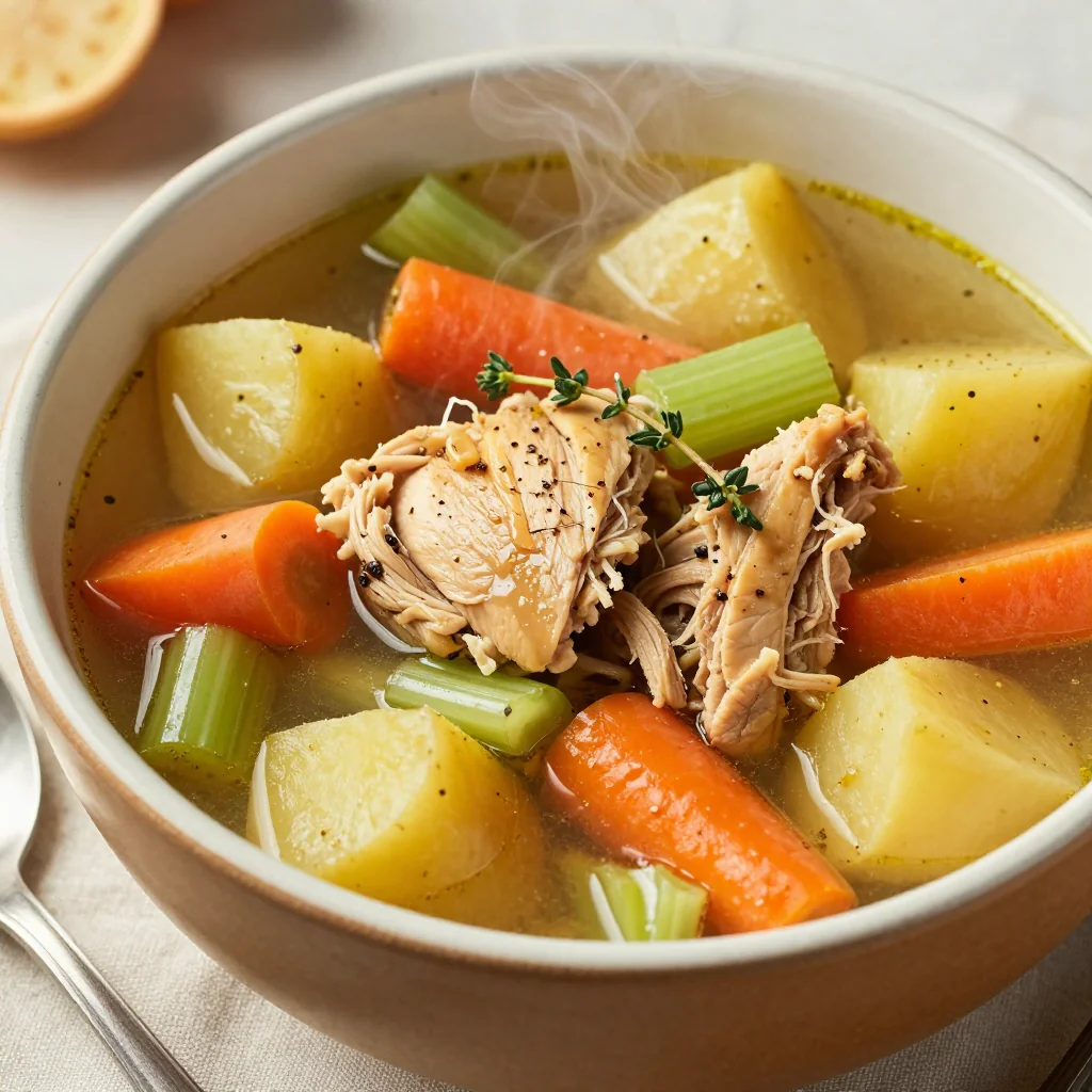 Slow Cooker Chicken and Veggie Soup for Family