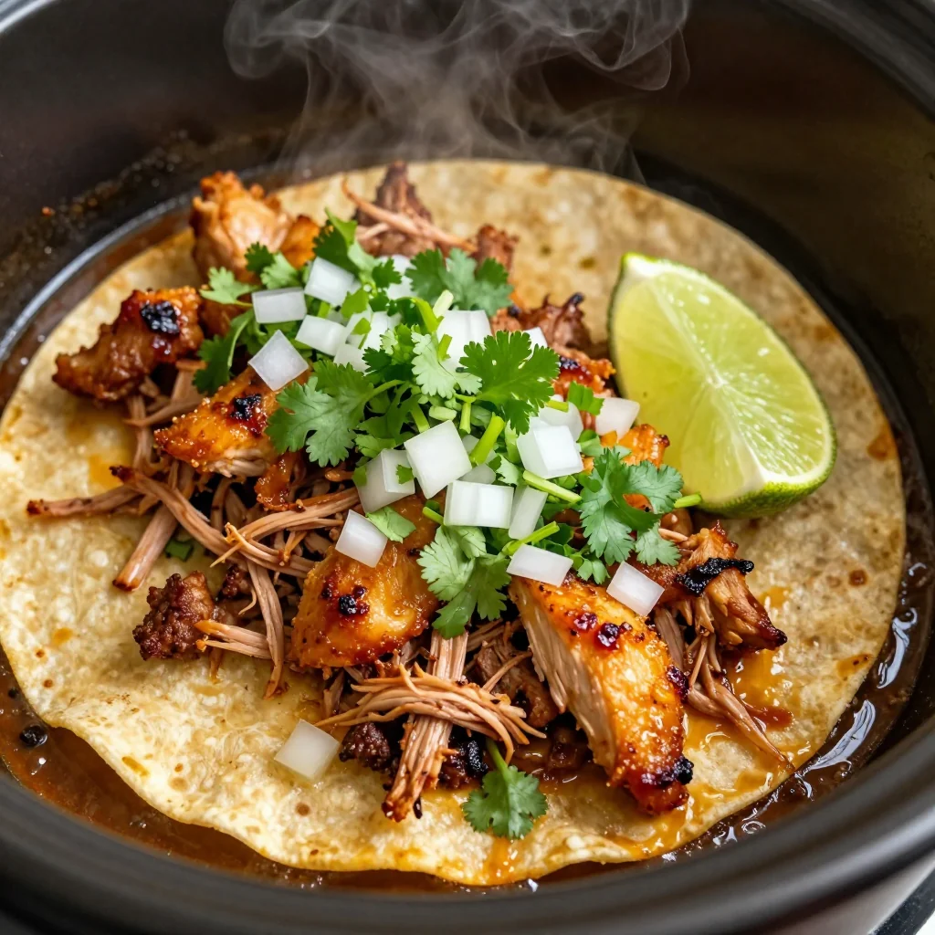 Slow Cooker Chicken Carnitas for Taco Night