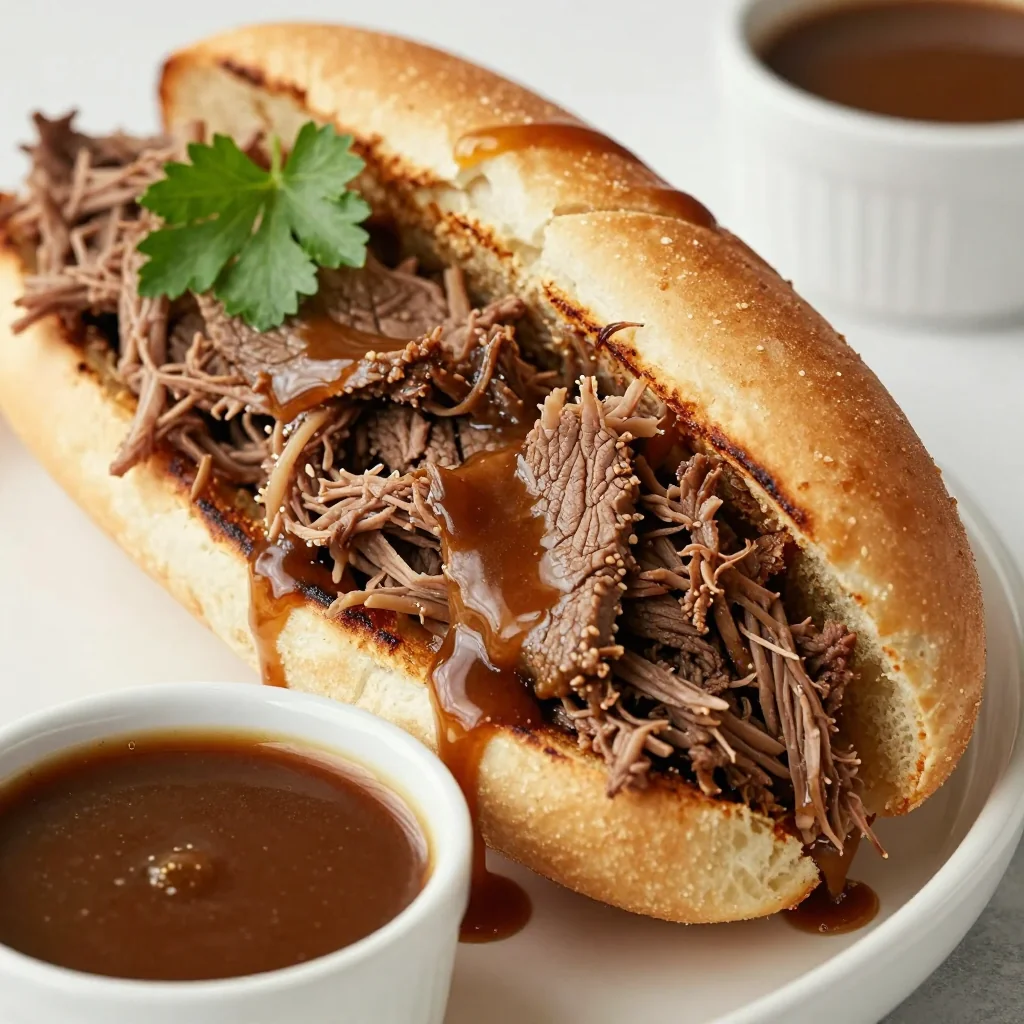 Slow Cooker French Dip Sandwiches for Playoffs