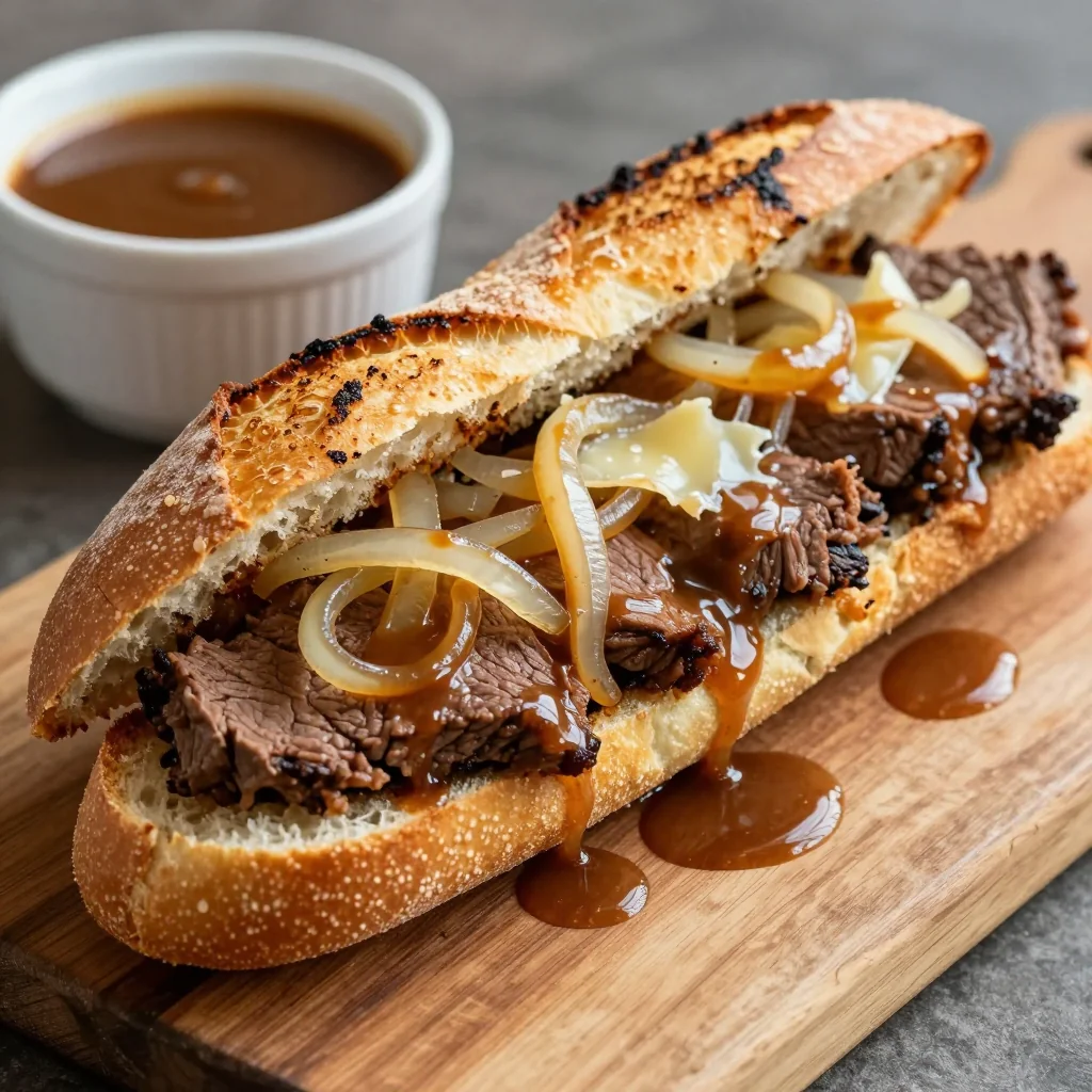 Slow Cooker French Dip Sandwiches for Playoffs