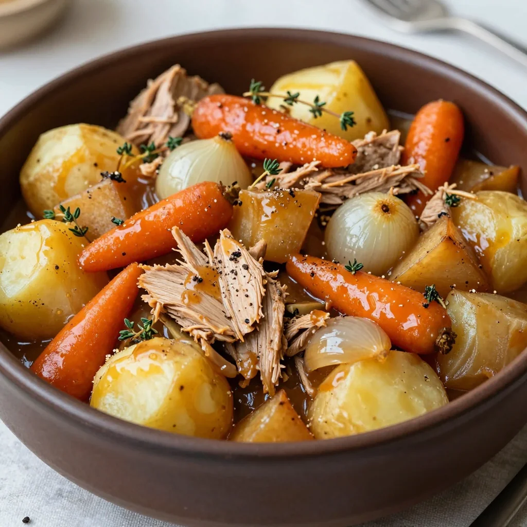 slow cooker turkey and winter vegetable casserole for family meals