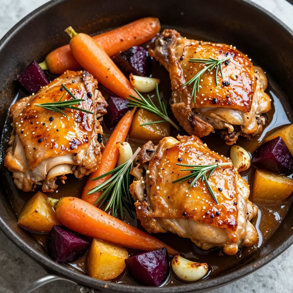 slow roasted herb chicken with root vegetables for cozy dinners