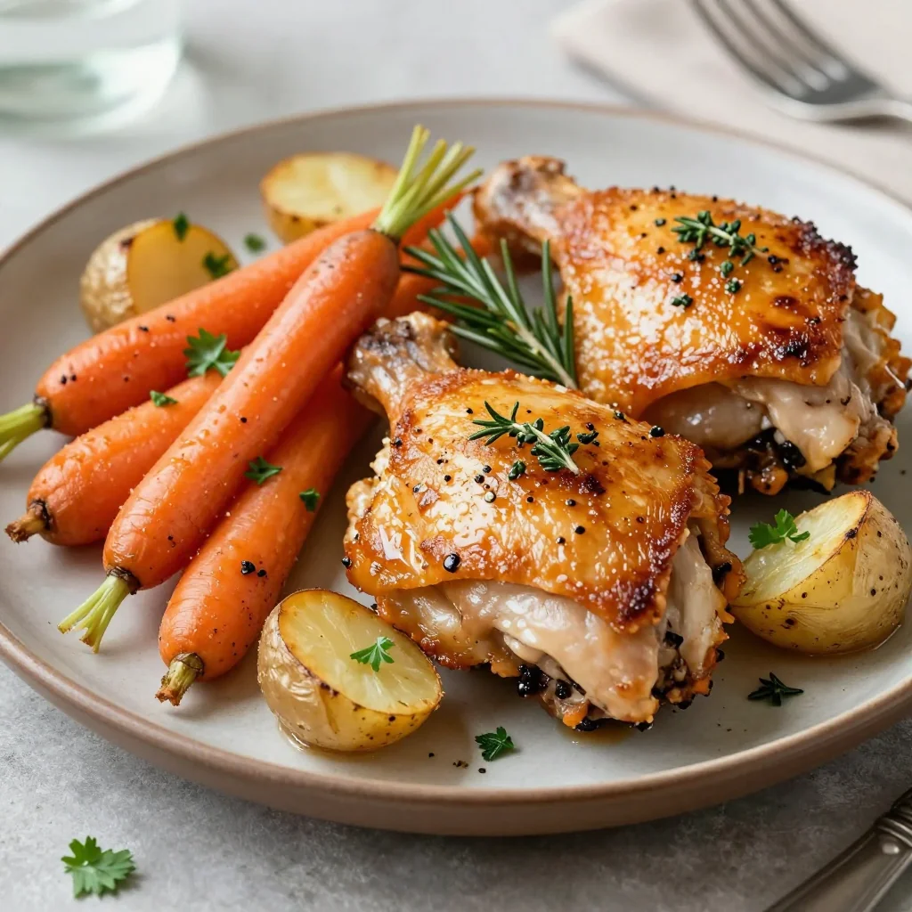 slow roasted herb chicken with root vegetables for cozy dinners
