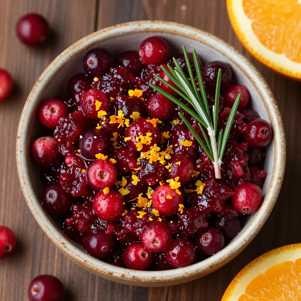 spiced cranberry and orange relish for holiday dinner tables