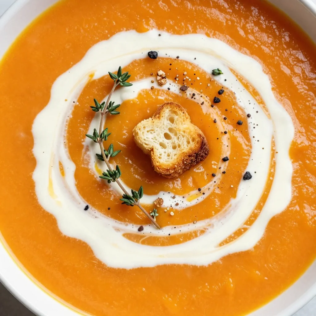warm carrot and parsnip soup with fresh thyme for winter comfort