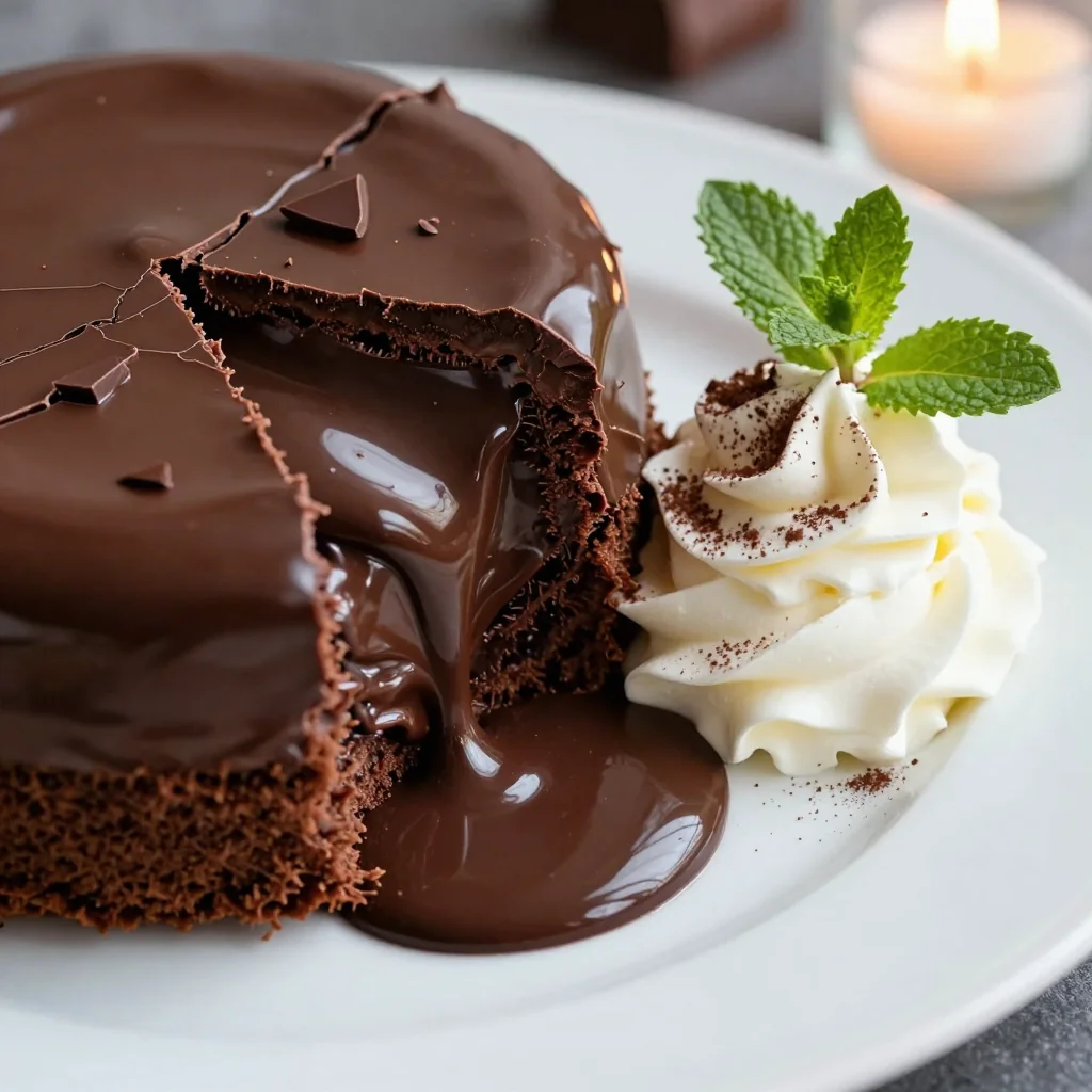Warm Chocolate Lava Cakes With Whipped Cream