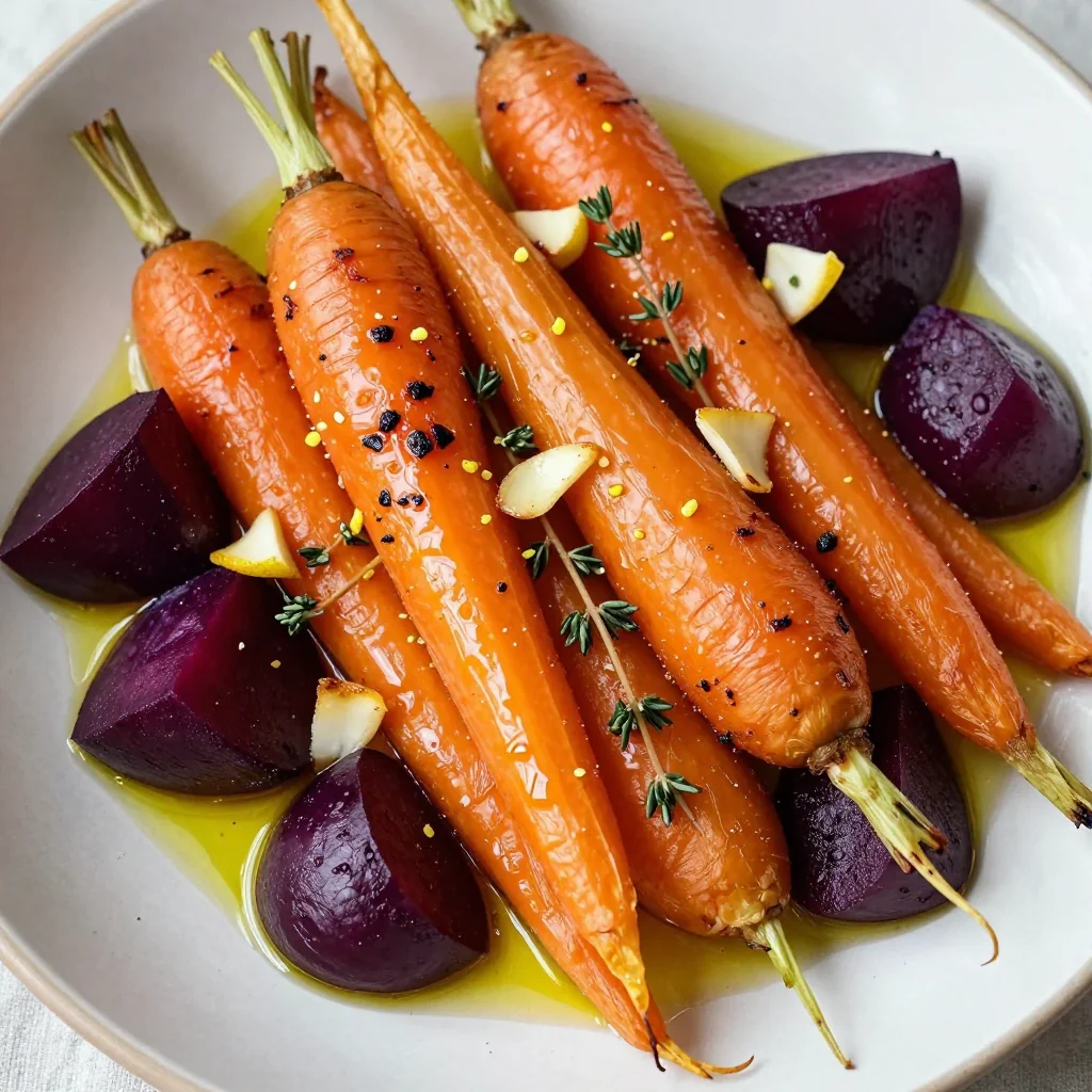 warm lemon and garlic roasted root vegetables for january dinner