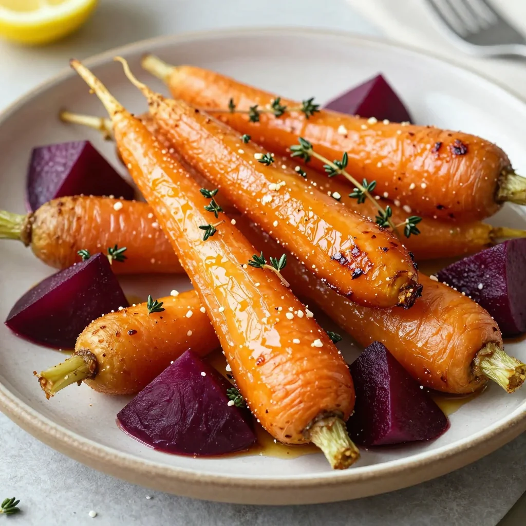 warm lemon and garlic roasted root vegetables for january dinner
