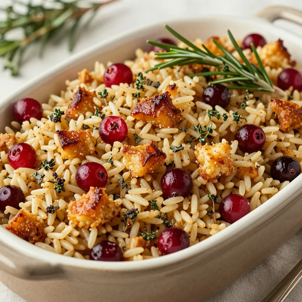 wild rice and cranberry stuffing for holiday family meals