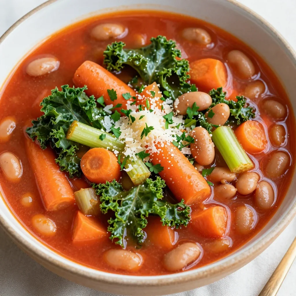 Winter Veggie Minestrone Using Canned Beans Only