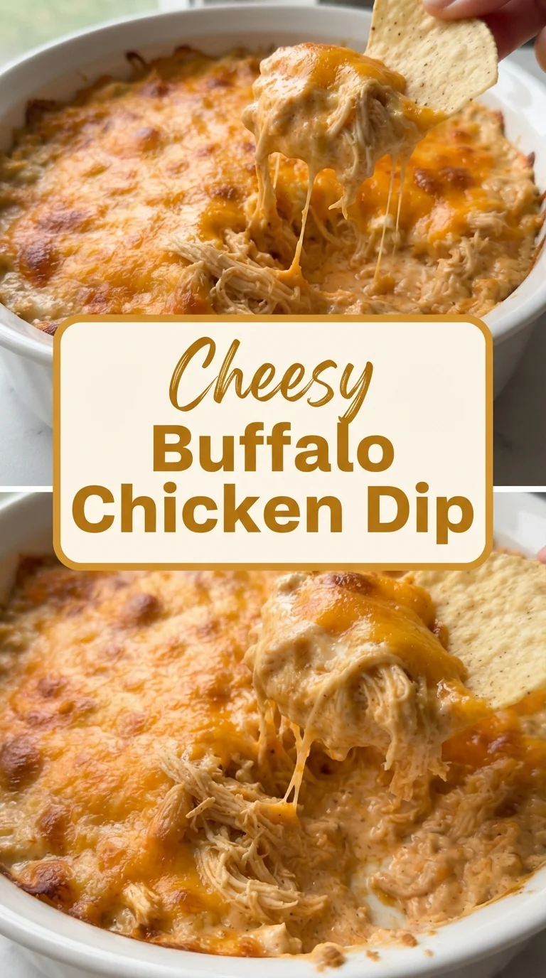 Creamy buffalo chicken dip topped with cheddar and chives in a bowl