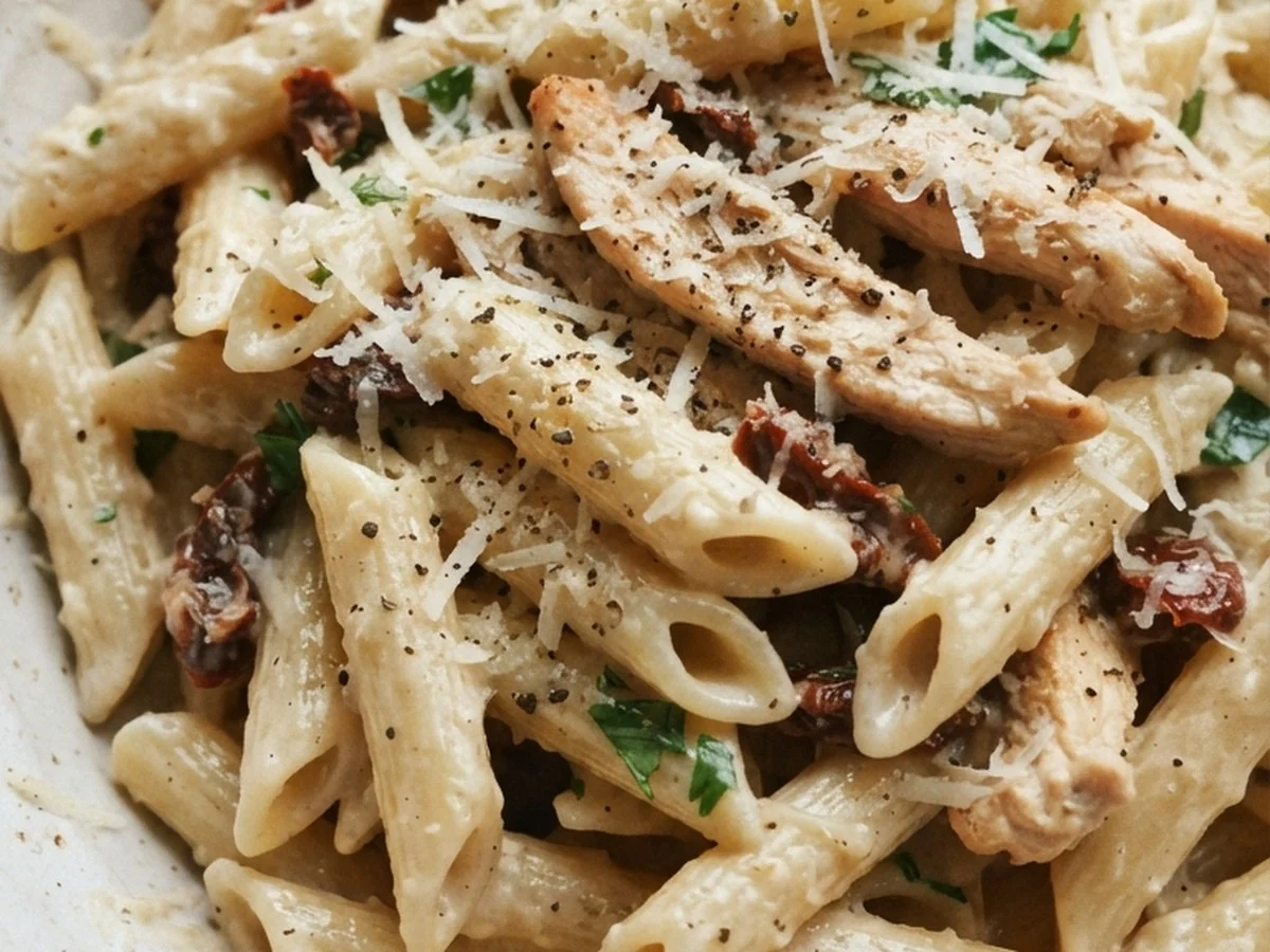 Creamy Parmesan Chicken Penne Pasta