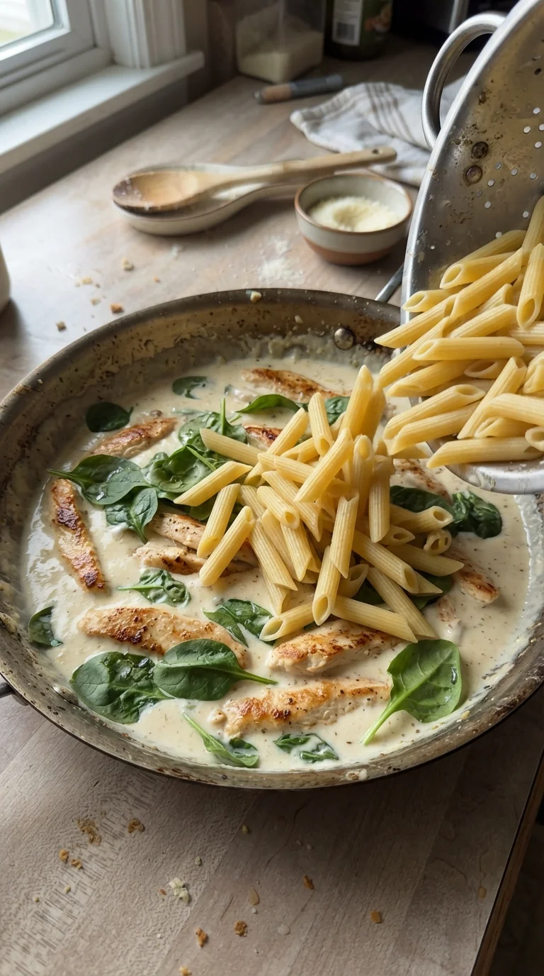 Step-by-step cooking of Creamy Parmesan Chicken Penne Pasta