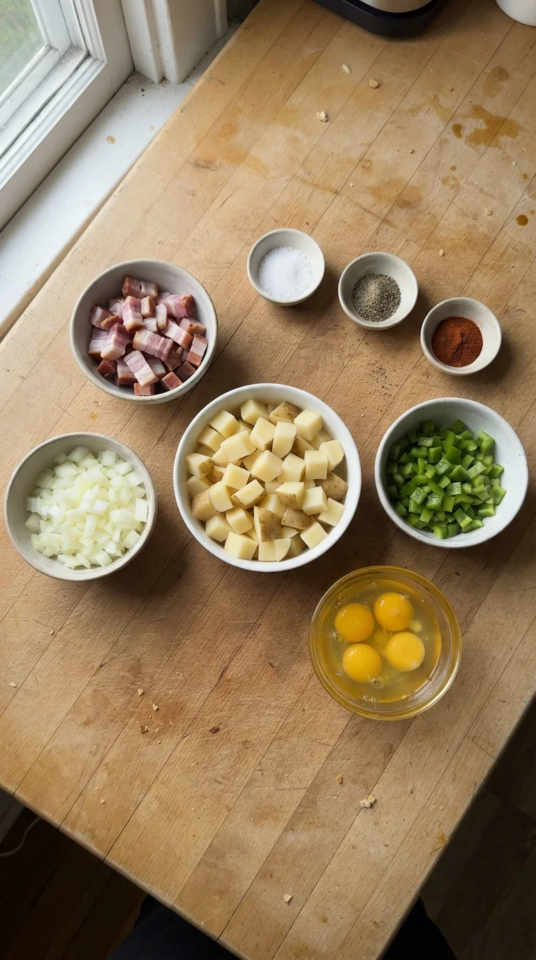 Ingredients for Savory Breakfast Hash Delight