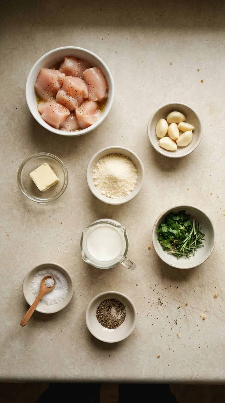 Ingredients for Tuscan Chicken with Creamy Herb Sauce