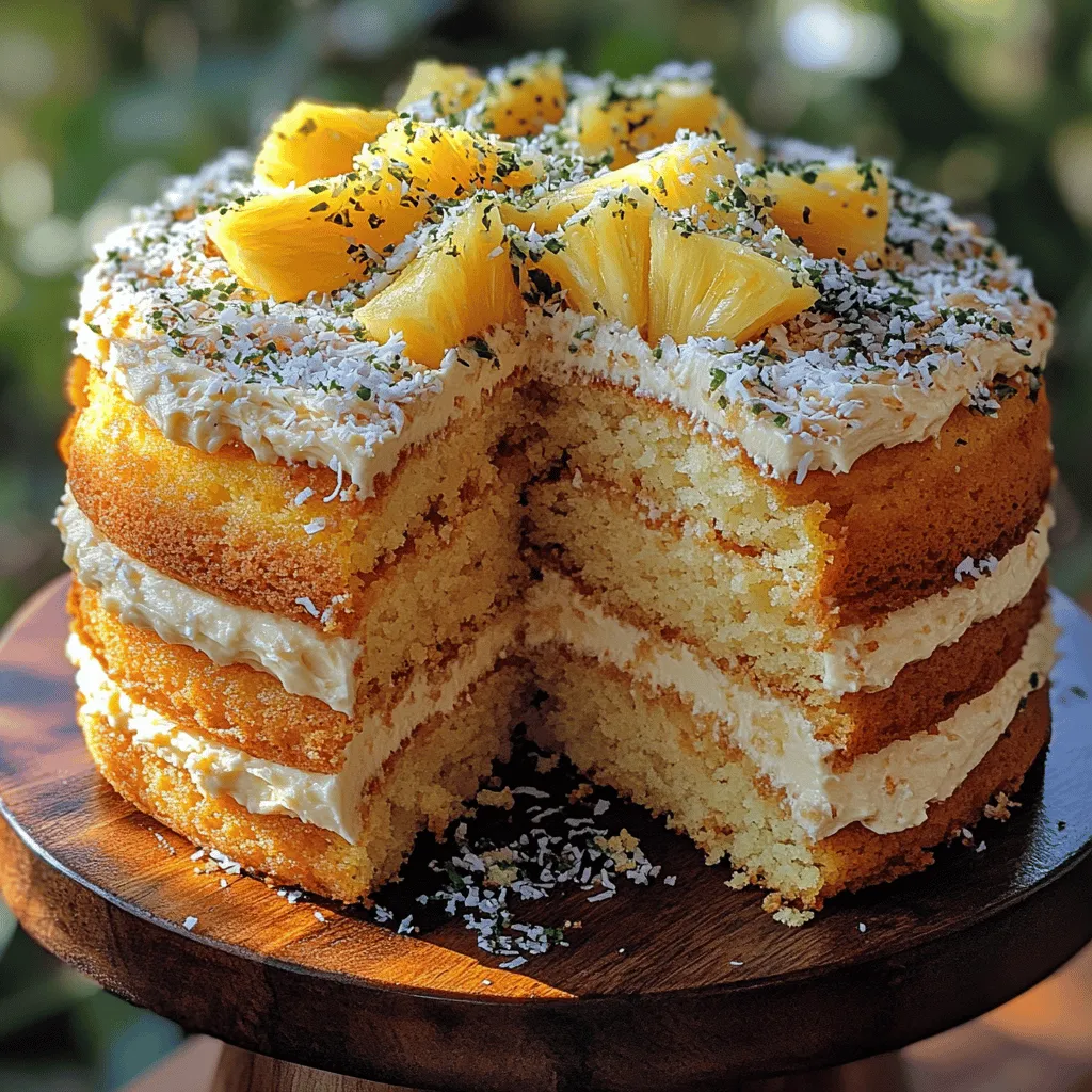 Are you ready to transport your taste buds to a sun-soaked paradise with every slice? Welcome to the world of the Tropical Bliss Pineapple Coconut Cream Cake. This delightful dessert is a harmonious blend of sweet pineapple and rich coconut, capturing the essence of tropical flavors that are both refreshing and indulgent. With its moist layers and luscious coconut cream frosting, this cake invites you to indulge in its vibrant flavors and creamy textures, making it a perfect centerpiece for any occasion, whether it’s a summer barbecue, a birthday celebration, or a relaxed afternoon gathering with friends.