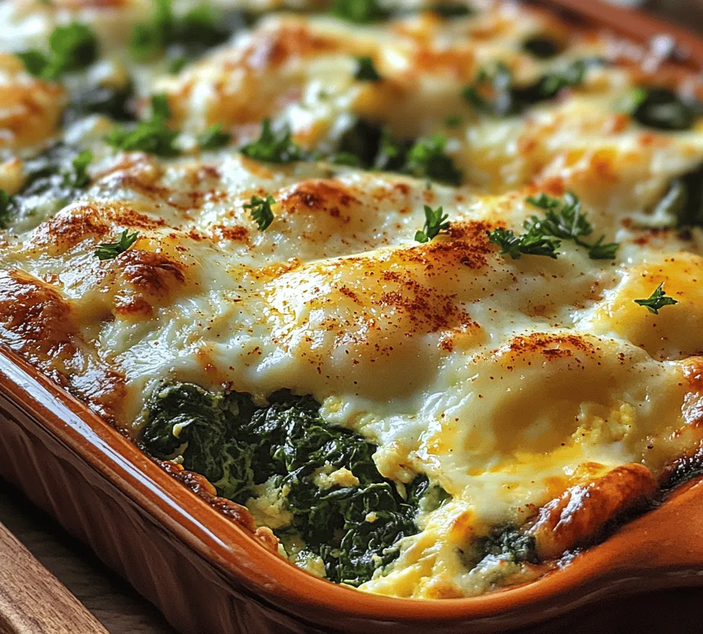 Spinach and eggs are the stars of this breakfast bake, each bringing their unique health benefits to the table. Spinach, a leafy green powerhouse, is packed with vitamins A, C, and K, as well as several minerals like iron, calcium, and magnesium. Its versatility makes it an ideal addition to countless dishes, from salads to smoothies, and now, to this delectable breakfast bake. By incorporating spinach into your morning routine, you not only boost your nutrient intake but also promote healthy digestion and support overall wellness.