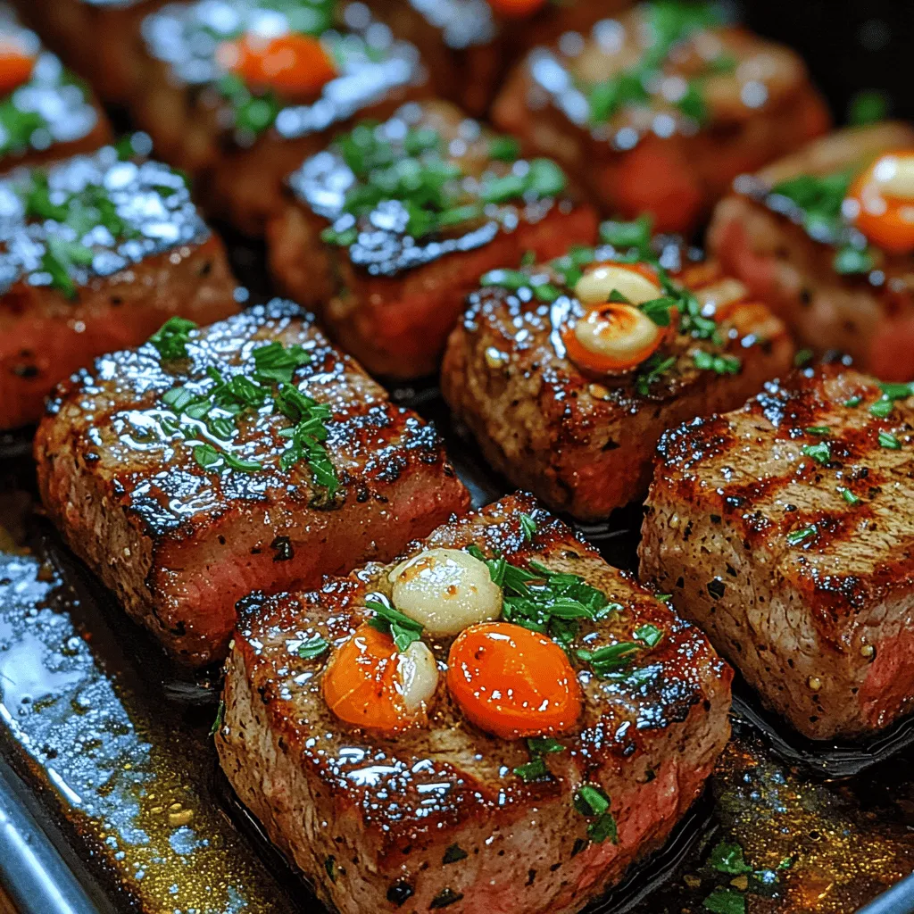 If you're searching for a meal that satisfies your craving for rich, savory flavors and can be prepared in the blink of an eye, look no further than Sizzling Garlic Butter Steak Bites. This dish is not just another recipe; it’s a celebration of culinary simplicity and flavor. Bringing together tender pieces of sirloin steak, aromatic garlic, and a blend of fresh herbs, these steak bites are perfect for a quick weeknight dinner or an elegant dish for entertaining guests.