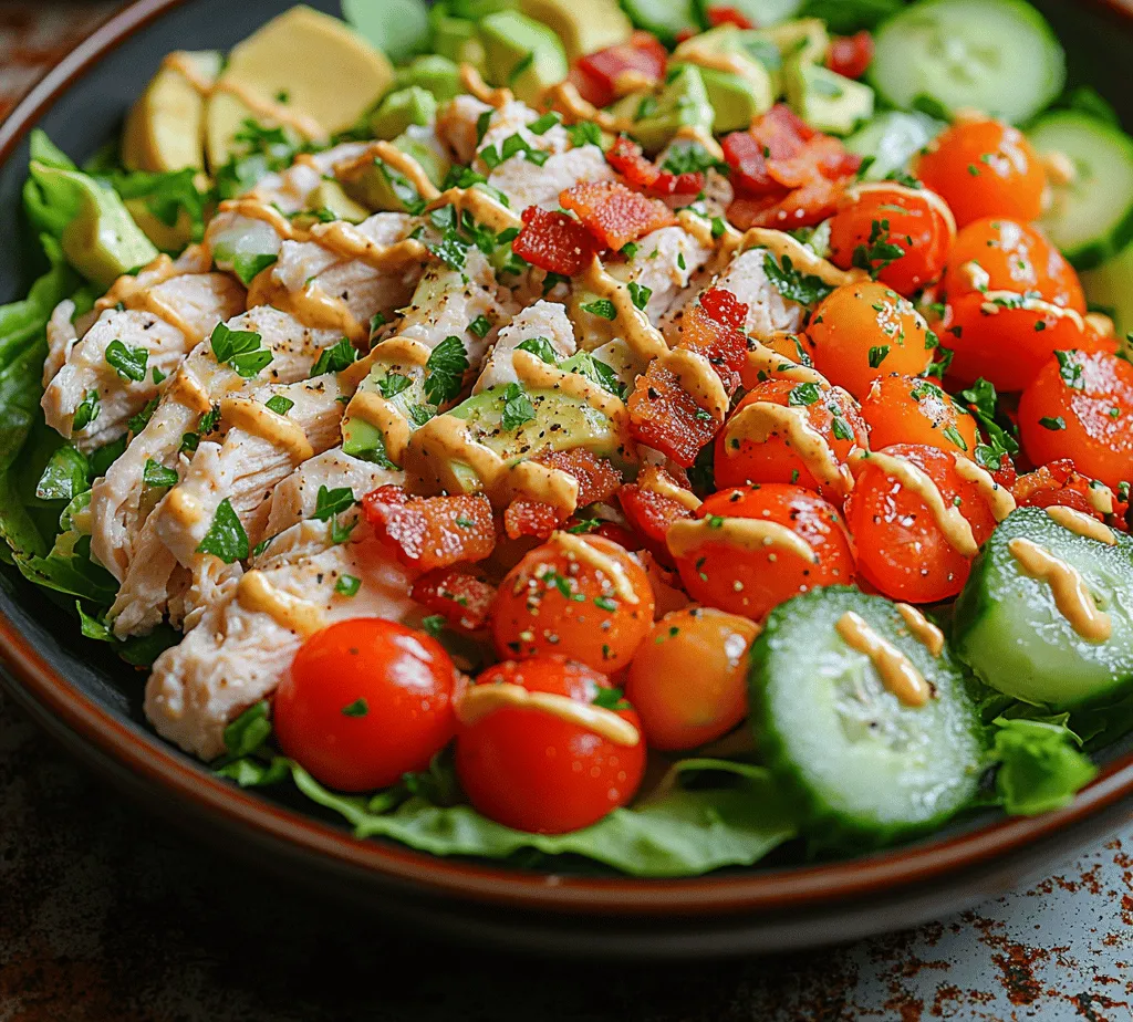 The Crispy BLT Chicken Salad is a delightful twist on the classic BLT sandwich, transforming it into a light yet satisfying meal that bursts with flavor and freshness. This recipe brilliantly combines the iconic tastes of bacon, lettuce, and tomato with the protein-packed goodness of chicken, making it an ideal choice for those seeking a balanced dish. With the added crunch of fresh vegetables and a creamy dressing, this salad is not only visually appealing but also incredibly versatile.