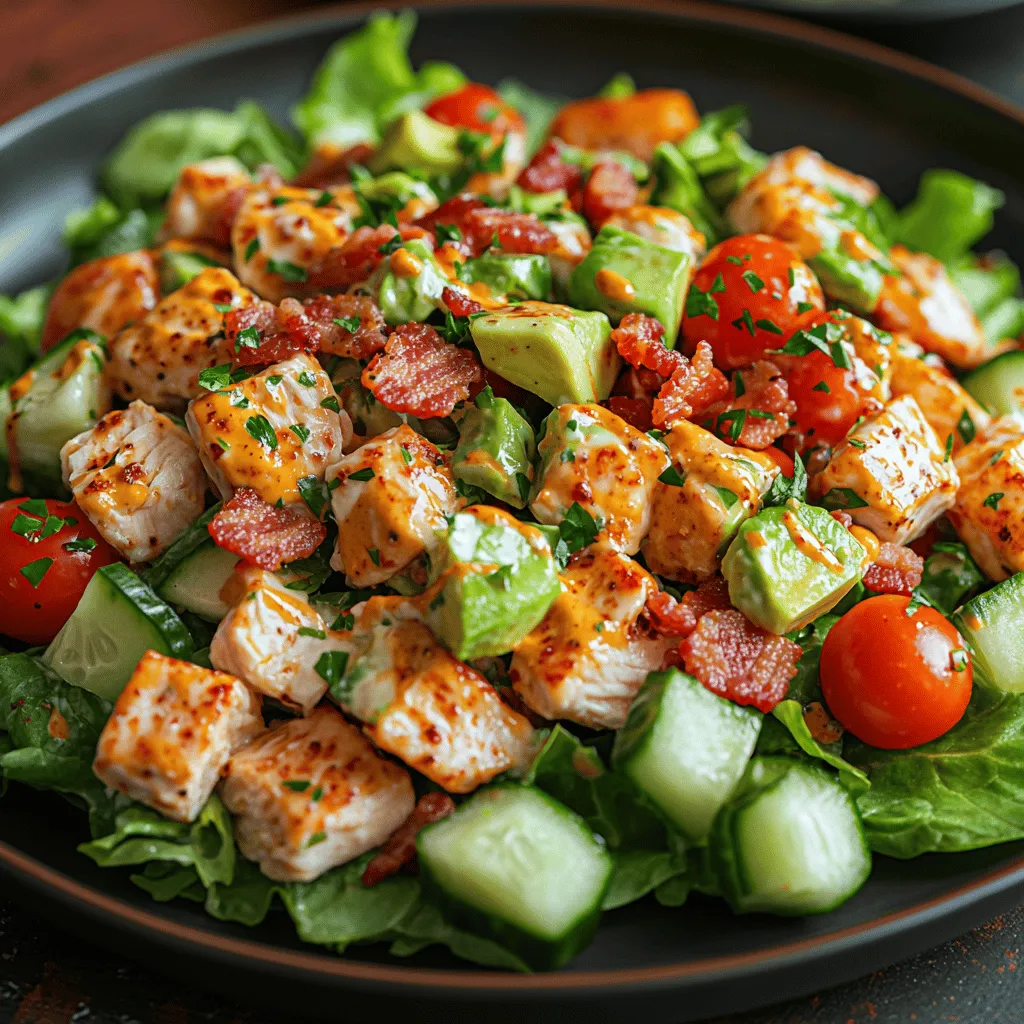 The Crispy BLT Chicken Salad is a delightful twist on the classic BLT sandwich, transforming it into a light yet satisfying meal that bursts with flavor and freshness. This recipe brilliantly combines the iconic tastes of bacon, lettuce, and tomato with the protein-packed goodness of chicken, making it an ideal choice for those seeking a balanced dish. With the added crunch of fresh vegetables and a creamy dressing, this salad is not only visually appealing but also incredibly versatile.