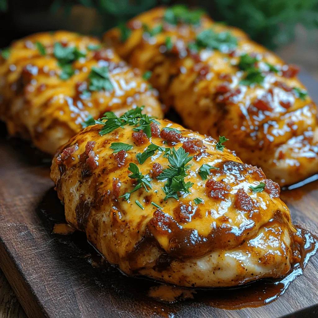 Welcome to the mouthwatering world of Cowboy BBQ Bacon Cheddar Chicken, a dish that perfectly marries the rich, smoky flavors of BBQ with tender chicken and crispy bacon. This recipe is a crowd-pleaser, making it an ideal choice for family dinners, backyard gatherings, or any occasion where great food is on the menu. Imagine succulent chicken breasts topped with tangy BBQ sauce, gooey cheddar cheese, and crispy bacon—it's a delightful combination that will leave everyone asking for seconds.