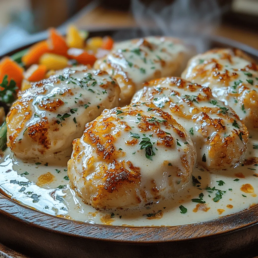 Parmesan Chicken in Creamy Garlic Sauce is a dish that brings together the rich flavors of tender chicken, creamy sauce, and the aromatic kick of garlic. This dish has become a household favorite across many kitchens, and for good reason. The irresistible combination of crispy, golden-brown chicken breasts coated in a velvety garlic sauce creates a meal that is both comforting and indulgent. Whether you're preparing a weeknight dinner for your family or hosting a special occasion, this recipe is sure to impress.