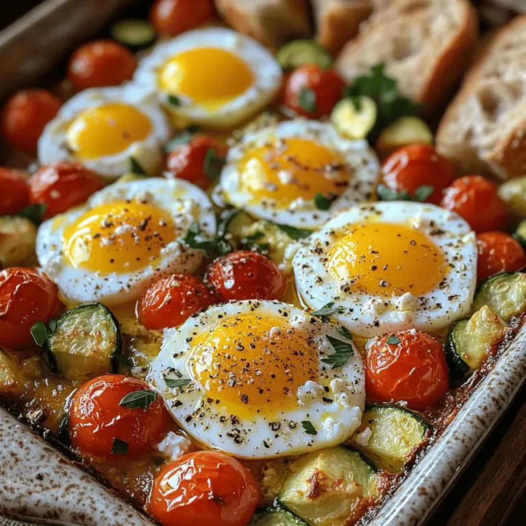 Savory Baked Feta Eggs is a delightful dish that has captured the attention of food lovers and home cooks alike. This recipe combines the creamy richness of feta cheese with the satisfying heartiness of eggs, creating a meal that is both comforting and nutritious. The appeal of this dish lies not only in its flavor but also in its simplicity. With just a handful of wholesome ingredients, you can whip up a delicious breakfast or brunch that will impress your family or guests.
