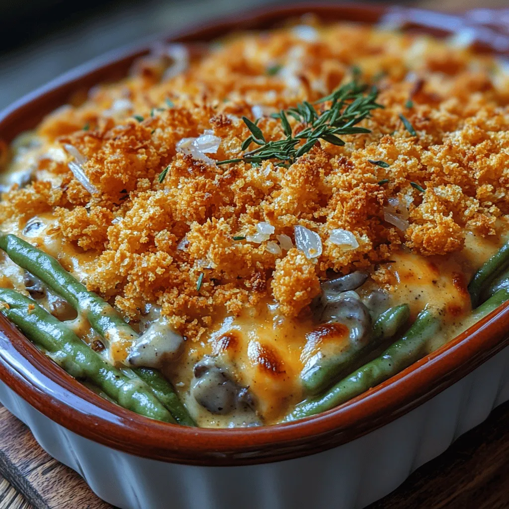 Crunchy Cheddar Green Bean Casserole is more than just a side dish; it's a celebration of flavors, textures, and the comfort of home cooking. This delightful dish takes the traditional green bean casserole and elevates it with a crunchy topping of cheese and crispy fried onions, creating a perfect balance between creamy and crunchy. The appeal of this casserole lies not only in its delicious taste but also in its ability to bring people together around the dinner table.