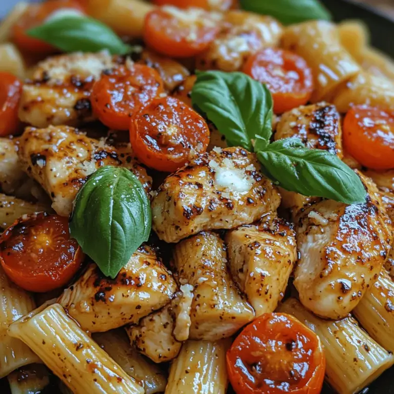 Bruschetta Chicken Pasta is a delightful fusion of classic Italian flavors that brings together the freshness of bruschetta with the heartiness of pasta. This dish is a culinary celebration that combines juicy, marinated chicken, ripe tomatoes, fragrant basil, and a touch of creamy mozzarella, all tossed with your favorite pasta. The resulting symphony of flavors makes it appealing not only for casual weeknight dinners but also for special occasions and gatherings where you want to impress your guests with minimal effort.