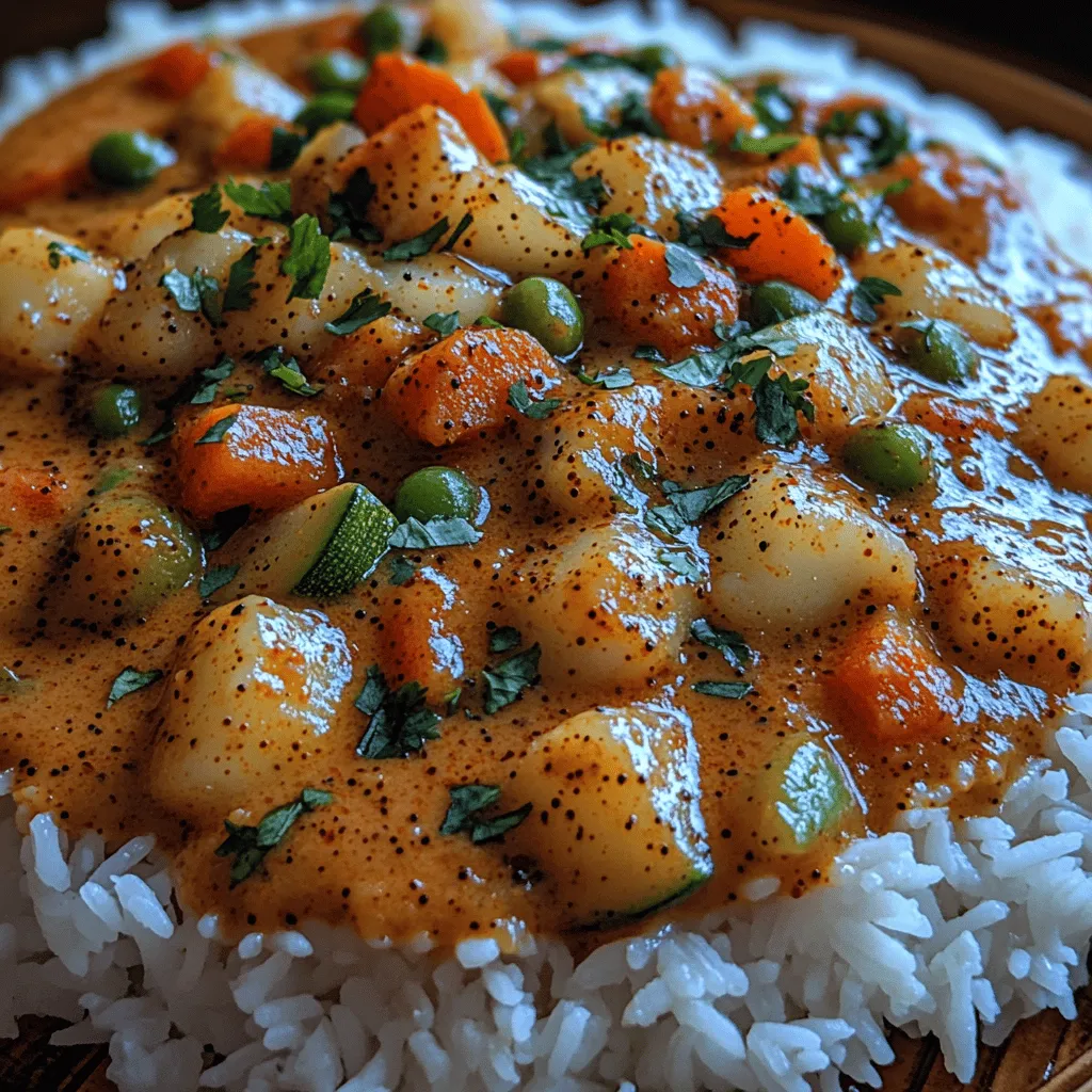 In recent years, there has been a remarkable surge in the popularity of plant-based diets. As more people seek nutritious and sustainable food options, vegetarian and vegan recipes are becoming staples in households worldwide. Among these, the <strong>Spiced Garden Delight Curry</strong> stands out as a delicious and nutrient-rich dish that celebrates the vibrant flavors of fresh vegetables and aromatic spices. This curry not only tantalizes your taste buds but also nourishes your body, making it an excellent choice for anyone looking to embrace healthier eating habits.” /></p>
</p>
<h3>Mastering Techniques for Sautéing and Layering Flavors</h3>
</p>
<p>To create the Spiced Garden Delight Curry, the first step is mastering the art of sautéing and layering flavors. Begin by heating a large, heavy-bottomed pot or dutch oven over medium heat. Add a generous amount of oil—coconut or olive oil works beautifully for this recipe. Once the oil is shimmering, introduce your aromatics: chopped onions, garlic, and ginger. Sauté them until they are fragrant and the onions turn translucent, about 5-7 minutes. This foundational step is crucial as it builds the flavor base for your curry.</p>
</p>
<p>After the aromatics are adequately sautéed, it’s time to add spices. Freshly ground spices release more essential oils and flavors than pre-ground ones, so if you have them on hand, use whole spices like cumin seeds, coriander seeds, and mustard seeds. Toast these spices in the oil for a minute or two until they become fragrant. This technique of toasting spices enhances their depth and complexity, creating a richer curry.</p>
</p>
<p>Next, introduce your vegetables in layers, starting with the hardier ones like carrots and potatoes, which require longer cooking times. Sauté these for an additional 5-7 minutes before adding softer vegetables like bell peppers and zucchini. This method ensures that every vegetable is cooked to perfection, retaining its texture while absorbing the aromatic spices.</p>
</p>
<h3>Importance of Seasoning and Adjusting Taste</h3>
</p>
<p>Seasoning is an essential element in cooking, especially in a dish as vibrant as a curry. As you build the layers of flavor, taste frequently. Start with salt, which amplifies the natural flavors of the ingredients. After adding each new component, give the curry a taste, adjusting salt and other seasonings as needed. A splash of acidity, like lemon juice or a dash of vinegar, can also enhance the flavors and bring balance to the dish.</p>
</p>
<p>If your curry seems too bland, don’t hesitate to add more spices or herbs. Fresh herbs such as cilantro or mint can elevate the dish significantly. Remember, the goal is to achieve a harmonious blend of flavors where no single element overpowers the others.</p>
</p>
<h3>Achieving Optimal Vegetable Tenderness</h3>
</p>
<p>For the best texture in your Spiced Garden Delight Curry, the key is to pay attention to cooking time and method. Each vegetable has its ideal cooking time, so add them accordingly. If you prefer your vegetables with a slight bite, aim for a quick sauté followed by a gentle simmer in the coconut milk. The simmering period should be just long enough to soften the vegetables without turning them mushy.</p>
</p>
<p>To maintain a vibrant color and nutritional integrity, avoid overcooking. A good rule of thumb is to add the quicker-cooking vegetables towards the end of the cooking process. For example, add spinach or peas in the last few minutes of cooking, allowing them to wilt and warm through without losing their bright color and nutrients.</p>
</p>
<h3>Serving Suggestions</h3>
</p>
<p>Presentation can elevate your dining experience significantly. When plating your Spiced Garden Delight Curry, consider using a deep bowl to showcase the rich colors of the dish. A generous portion of curry can be complemented with a scoop of fragrant basmati rice or fluffy quinoa, both of which absorb the curry’s flavors beautifully.</p>
</p>
<p>For an extra touch, garnish your dish with fresh cilantro leaves and a wedge of lime on the side. The vibrant green of the cilantro against the warm hues of the curry adds visual appeal and freshness, while the lime provides an option for diners to enhance the dish with a zesty kick.</p>
</p>
<p>Pair your curry with complementary side dishes such as naan bread or a light cucumber salad. For beverages, a chilled mango lassi or a refreshing mint lemonade can balance the spices and enhance the overall meal experience.</p>
</p>
<h3>Nutritional Information</h3>
</p>
<p>The Spiced Garden Delight Curry is not only delicious but also packed with health benefits. Each ingredient contributes to a well-rounded nutritional profile.</p>
</p>
<p>– <strong>Vegetables</strong>: Rich in vitamins, minerals, and fiber, vegetables like bell peppers, carrots, and spinach support a healthy digestive system and provide antioxidants that combat oxidative stress.</p>
<p>– <strong>Coconut Milk</strong>: While creamy and indulgent, coconut milk also contains medium-chain triglycerides (MCTs), which can support metabolism and provide quick energy.</p>
<p>– <strong>Spices</strong>: Turmeric, a key ingredient in this curry, is known for its anti-inflammatory properties due to its active compound, curcumin. cumin and coriander also offer digestive benefits and aid in nutrient absorption.</p>
</p>
<p>In terms of macronutrients, a serving of this curry typically provides a balanced mix of carbohydrates, proteins, and healthy fats. The inclusion of legumes, such as chickpeas or lentils, can boost protein content significantly.</p>
</p>
<p>A plant-based diet, as exemplified by this curry, has been associated with numerous health benefits, including lower risks of chronic diseases, improved heart health, and enhanced weight management.</p>
</p>
<h3>Exploring Variations and Customizations</h3>
</p>
<p>One of the most appealing aspects of the Spiced Garden Delight Curry is its versatility. Feel free to customize the recipe based on available ingredients or dietary preferences.</p>
</p>
<p>– <strong>Ingredient Substitutions</strong>: If you don’t have a specific vegetable on hand, consider using seasonal produce or frozen vegetables. For example, cauliflower or sweet potatoes can be great substitutes for carrots and zucchini.</p>
<p>– <strong>Different Proteins</strong>: To increase the protein content, add cooked lentils, chickpeas, or tofu. For a non-vegetarian option, consider adding pre-cooked chicken or shrimp, adjusting the cooking time accordingly.</p>
<p>– <strong>Adjusting Spice Levels</strong>: If you prefer a milder flavor, reduce the amount of chili powder or fresh chilies. Conversely, for those who enjoy heat, consider incorporating jalapeños or a pinch of cayenne pepper.</p>
</p>
<h3>Culinary Tips for Success</h3>
</p>
<p>To ensure your Spiced Garden Delight Curry turns out perfect every time, consider these culinary tips:</p>
</p>
<p>– <strong>Essential Kitchen Tools</strong>: A sharp chef’s knife, cutting board, and a heavy-bottomed pot are essential for preparing this curry. A wooden spoon is also useful for stirring and sautéing without damaging your cookware.</p>
<p>– <strong>Time-Saving Tips</strong>: Prepare your vegetables ahead of time by chopping them in advance. Store them in airtight containers in the refrigerator. You can also batch-cook the curry and freeze portions for easy meals later.</p>
<p>– <strong>Storage and Reheating</strong>: Leftovers can be stored in an airtight container in the refrigerator for up to three days. To reheat, gently warm on the stove over low heat, adding a splash of water or coconut milk if necessary to maintain creaminess.</p>
</p>
<h3>Conclusion</h3>
</p>
<p>The Spiced Garden Delight Curry is not just a meal; it’s an experience—one that highlights the beauty of wholesome, plant-based ingredients and the joy of cooking. Its rich flavors, combined with vibrant colors and nutritional benefits, make it an excellent addition to any dinner table. Embracing more plant-based meals can lead to improved health and wellness.</p>
</p>
<p>As you explore this recipe, don’t hesitate to make it your own. Experiment with different vegetables, spices, and cooking techniques to create a version that appeals to your palate. The culinary world is your oyster, and with each attempt, you’ll become more confident in your cooking skills. So gather your ingredients, invite a friend or loved one to join you, and embark on this delightful culinary adventure!</p>
</div>