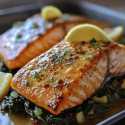 If you're looking for a quick yet impressive dish to elevate your dinner table, look no further than Zesty Lemon-Garlic Salmon with Spinach. This delightful recipe combines the rich flavors of salmon with the vibrant freshness of spinach, all brought together by a zesty marinade of lemon and aromatic garlic. The appeal of this dish lies not only in its taste but also in its simplicity; it can be whipped up in less than 30 minutes, making it an ideal choice for busy weeknights or special occasions.