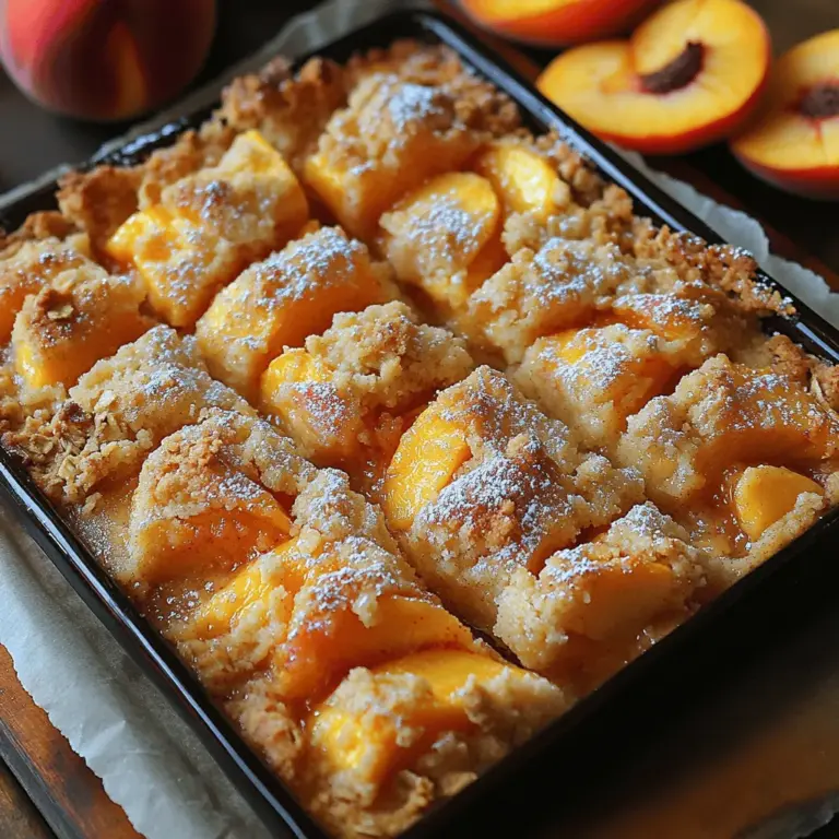 As summer rolls in, the allure of fresh, juicy peaches becomes irresistible. Whether you’re biting into one straight from the orchard or incorporating them into a delightful dessert, peaches have a way of capturing the essence of the season. Among the myriad of peach desserts that grace our tables, Peachy Dream Crumble Bars stand out as a delicious and easy-to-make treat. With their harmonious blend of sweet peaches, a creamy layer, and a crunchy crumble topping, these bars are perfect for summer gatherings, picnics, or simply indulging at home.