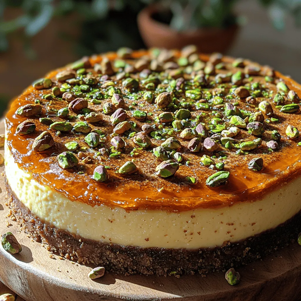 Desserts often encapsulate the culture and traditions of their origin, and few can do this as beautifully as the Honey Pistachio Baklava Cheesecake. This unique dessert is a delightful fusion that marries the rich, nutty flavors of baklava with the smooth, creamy texture of cheesecake. Imagine a luscious cheesecake crowned with layers of flaky pastry, sweet honey, and crunchy pistachios. It’s a dessert that not only tastes divine but also presents beautifully, making it the perfect centerpiece for any gathering or special occasion.
