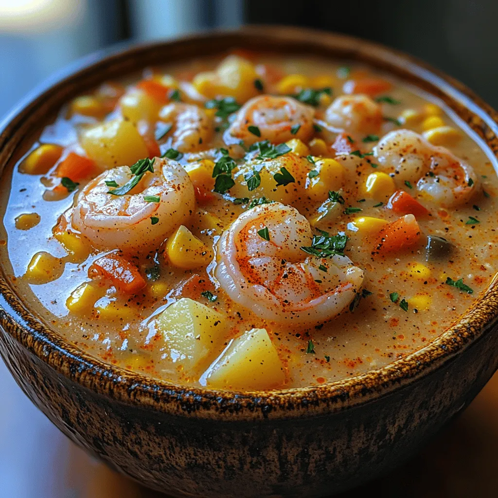 Chowder has long been a staple in kitchens across the globe, cherished for its comforting embrace and rich flavors. This hearty soup often embodies the essence of home-cooked meals, evoking memories of cozy gatherings and warm evenings. Among the myriad of chowder variations, the Corny Shrimp Delight Chowder stands out as a delightful fusion of succulent seafood and vibrant, fresh produce. This recipe promises an indulgent experience that is not only quick to prepare but also brimming with wholesome goodness.