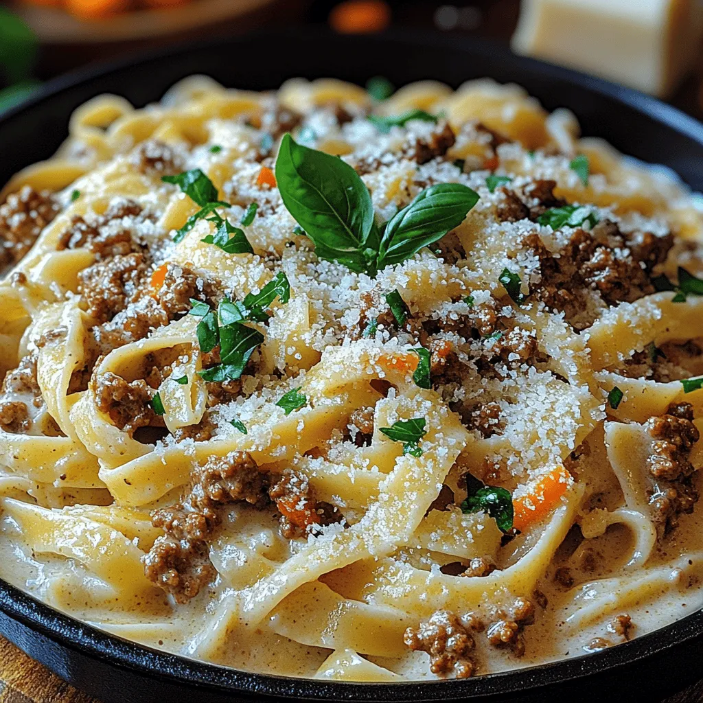 If you’re looking for a dish that promises both comfort and sophistication, the Creamy White Bolognese Delight is your answer. This enchanting twist on the traditional Bolognese sauce replaces the classic red tomato base with a creamy, luscious white sauce, creating a unique dining experience that is sure to impress. Ideal for family gatherings or special occasions, this dish brings a delightful blend of flavors and textures, making it not only visually appealing but also a delight to the palate.