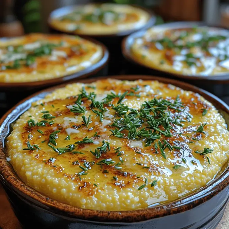 To truly appreciate Silky Herb-Infused Polenta Delight, it’s essential to understand what polenta is and where it comes from. Originating from Italy, polenta is made from coarsely ground yellow cornmeal, traditionally used as a staple food in Northern Italy. Its preparation can vary, but the essence remains the same: a hearty, comforting dish that is gluten-free and can be enjoyed by many, including those with dietary restrictions.