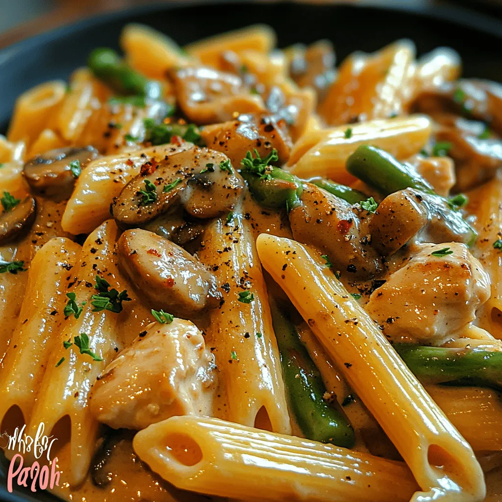 Welcome to the delightful world of creamy mushroom and asparagus chicken penne, a dish that perfectly encapsulates the comforting essence of pasta while offering a nourishing and hearty dining experience. This delicious recipe is a true celebration of flavors and textures, combining the richness of a creamy sauce with tender chicken, vibrant asparagus, and earthy mushrooms. Each bite is a heavenly blend of satisfaction that pasta lovers will surely appreciate.