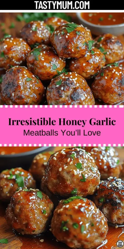 Discover the irresistible delight of sweet and sticky honey garlic meatballs! This recipe brings together the perfect blend of sweet honey and savory garlic, creating a mouthwatering glaze that coats each tender meatball. Perfect for parties as an appetizer or served with rice for a hearty meal, these versatile meatballs are a crowd-pleaser. Easy to make and packed with flavor, they are perfect for any occasion and sure to impress your family and friends. Try them today and elevate your dining experience!