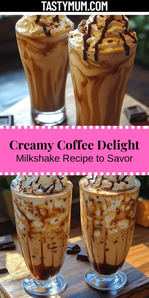 Discover the ultimate treat for coffee lovers with our Creamy Coffee Delight Milkshake! This delicious recipe blends the bold flavors of freshly brewed coffee with the creamy goodness of vanilla ice cream and a splash of chocolate syrup. Perfect as a midday refreshment or a decadent dessert, this customizable milkshake is easy to make and can be tailored to your taste. Explore flavor variations, ingredient tips, and creative presentation ideas to elevate your milkshake experience. Indulge your cravings today!