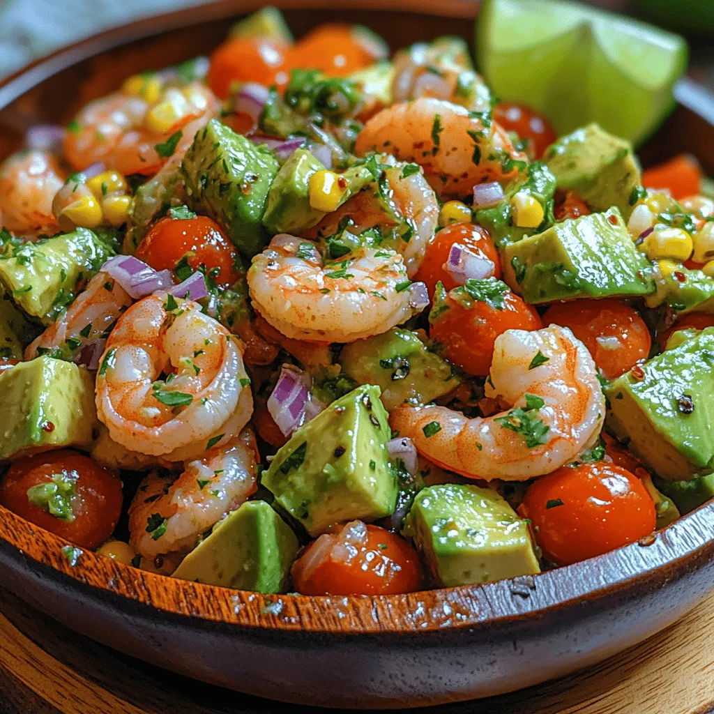 The Zesty Shrimp Avocado Delight is not just a dish; it's a vibrant celebration of flavors that brings together the ocean's bounty and the earth's freshest produce. This recipe is perfect for those looking for a light yet satisfying meal or appetizer. With the delightful combination of shrimp, creamy avocados, and fresh vegetables, this dish is not only visually appealing but also packed with nutrition. Whether you’re hosting a summer gathering, preparing a quick weeknight dinner, or looking to impress at a potluck, this dish is versatile enough to suit any occasion.