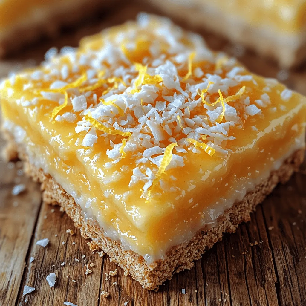 At the heart of every great dessert bar lies a solid base, and for Citrusy Coconut Bliss Bars, that base is made from graham cracker crumbs. These crumbs provide not only structure but also a subtle sweetness that pairs beautifully with the tangy lemon filling. When combined with melted butter, the crumbs transform into a crumbly yet cohesive layer that serves as the perfect canvas for the rest of the ingredients.