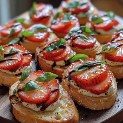 Crostini has emerged as a beloved appetizer that embodies the essence of Italian cuisine. With its crispy bread base and limitless topping possibilities, crostini offers an inviting canvas for culinary creativity. Among the myriad of topping options, the Basil Strawberry Crostini stands out as a unique and refreshing choice, combining the sweetness of ripe strawberries with the aromatic freshness of basil. This delightful pairing creates a harmonious balance between sweet and savory, making it a versatile dish that's perfect for a range of occasions—from casual gatherings and picnics to elegant soirées and festive celebrations.