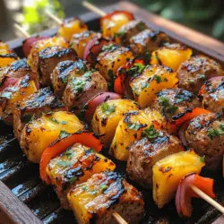 Tropical Bliss: Grilled Pineapple Pork Skewers