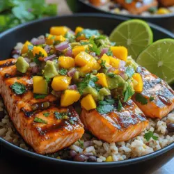 In the realm of healthy dining, few dishes can rival the vibrant flavors and nourishing ingredients of BBQ Salmon Bowls with Tropical Salsa. This recipe not only promises a delightful culinary experience but also showcases the versatility of salmon paired with a refreshing salsa that sings of the tropics. Perfect for a weeknight dinner or a weekend gathering, these bowls are a testament to the beauty of balancing taste and nutrition. The combination of smoky grilled salmon, fresh tropical fruits, and zesty herbs creates a dish that's not only visually stunning but also packed with nutrients, making it an ideal choice for anyone looking to elevate their meal prep while enjoying a burst of flavors.