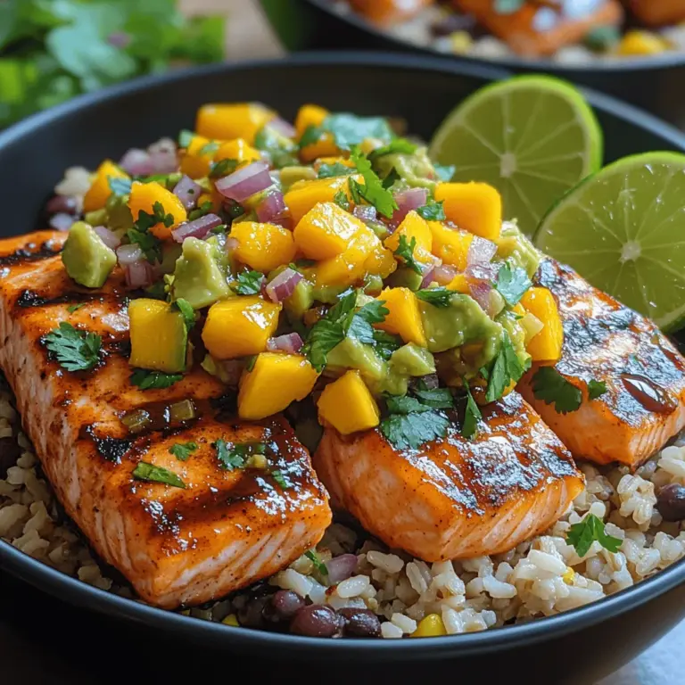 In the realm of healthy dining, few dishes can rival the vibrant flavors and nourishing ingredients of BBQ Salmon Bowls with Tropical Salsa. This recipe not only promises a delightful culinary experience but also showcases the versatility of salmon paired with a refreshing salsa that sings of the tropics. Perfect for a weeknight dinner or a weekend gathering, these bowls are a testament to the beauty of balancing taste and nutrition. The combination of smoky grilled salmon, fresh tropical fruits, and zesty herbs creates a dish that's not only visually stunning but also packed with nutrients, making it an ideal choice for anyone looking to elevate their meal prep while enjoying a burst of flavors.