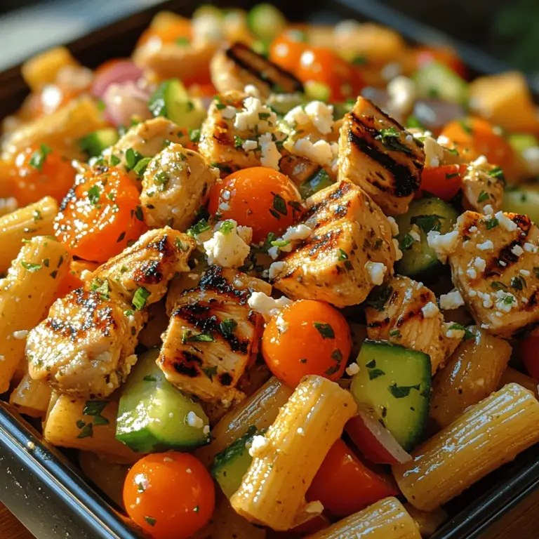 Mediterranean cuisine is celebrated for its vibrant flavors, fresh ingredients, and health benefits. With roots stretching across multiple countries including Greece, Italy, and Spain, it emphasizes the use of wholesome ingredients that nourish the body while tantalizing the taste buds. Among the many delectable dishes that this cuisine offers, the Grilled Chicken Greek Pasta Salad stands out as a perfect fusion of textures and flavors. This refreshing dish combines tender grilled chicken with al dente pasta, crisp vegetables, and a zesty dressing, making it an ideal meal for warm summer days, picnics, or even as a hearty lunch option.