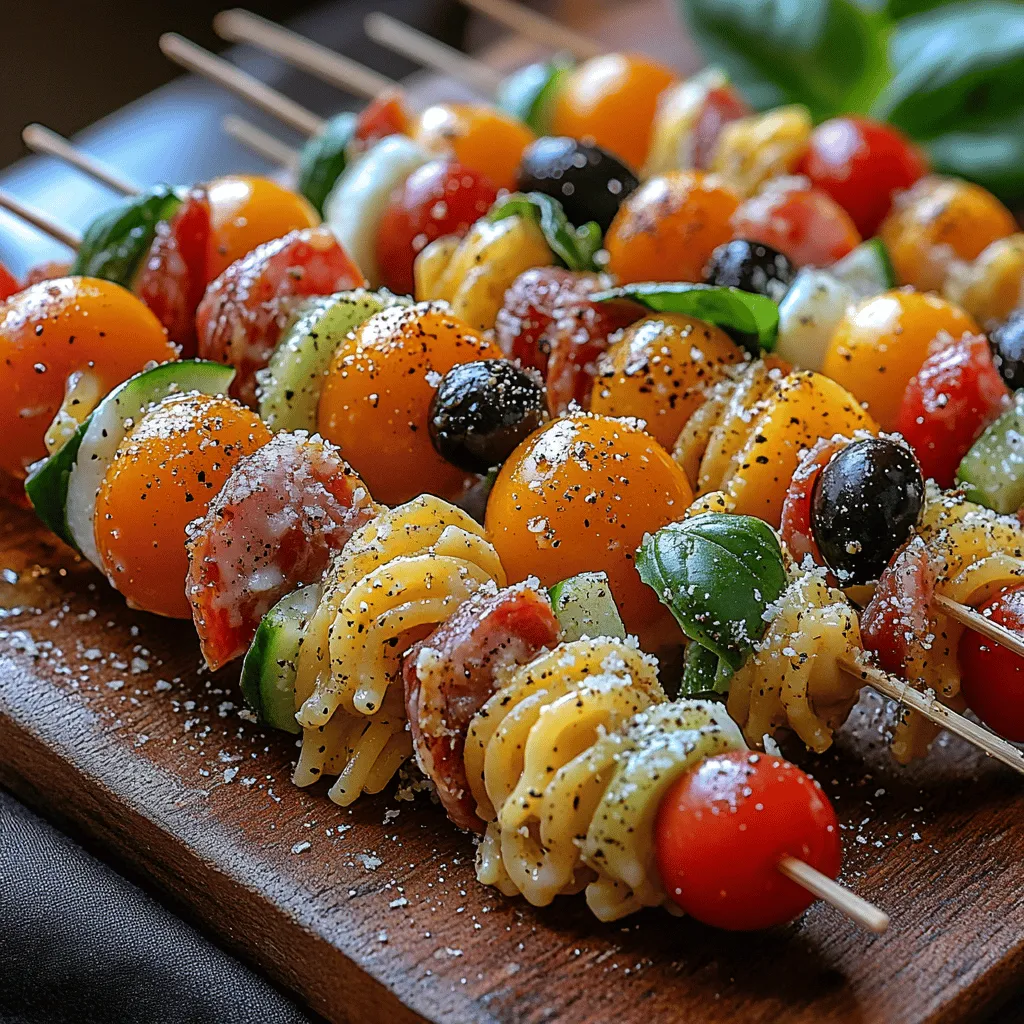 To create a truly memorable dish, it’s essential to understand the key components that make up Colorful Italian Pasta Salad Skewers. Each ingredient contributes not only to the overall flavor and texture but also to the visual appeal that makes this dish so inviting.